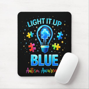 Light It Up Blue Autistic Autism Awareness Mouse Pad