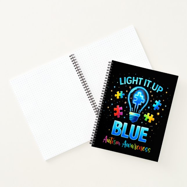 Light It Up Blue Autistic Autism Awareness Notebook (Inside)