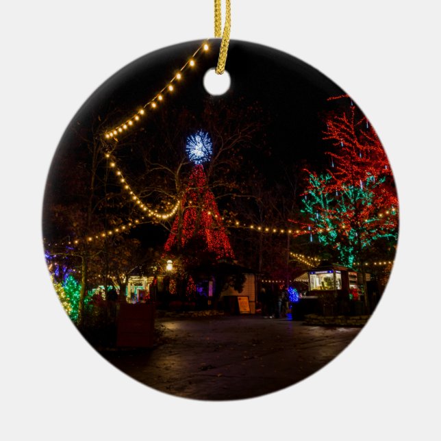 Light It Up For Christmas Ceramic Ornament (Front)