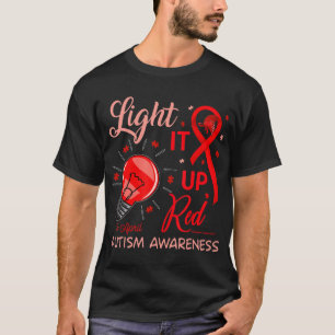 Light It Up Red Autism Awareness Puzzle Men Women T-Shirt