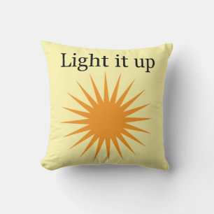 Light it up, yellow throw pillow
