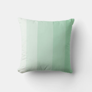 Light Jade Green Ombre Stripe Throw Pillow
