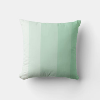 Light Jade Green Ombre Stripe Throw Pillow