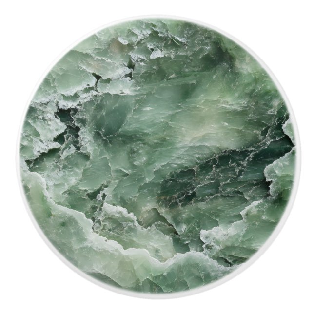 Light Jade Pattern Ceramic Knob (Front)