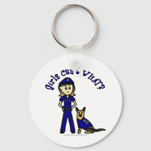 Light K-9 Police Officer Keychain