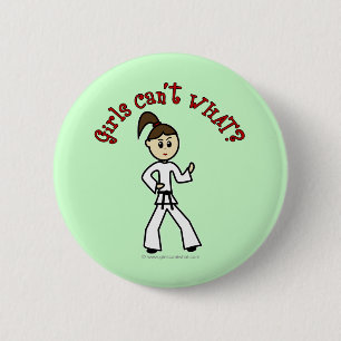 Light Karate Girl 2 Inch Round Button