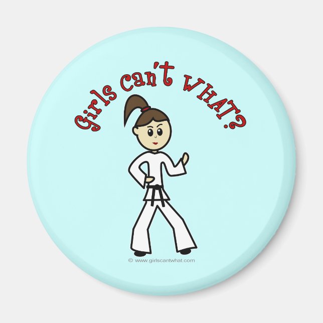 Light Karate Girl Magnet (Front)