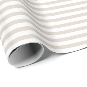 Light Khaki   White Stripe Wrapping Paper