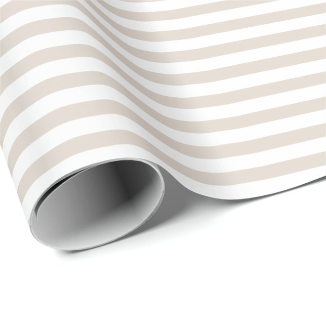 Light Khaki | White Stripe Wrapping Paper (Roll Corner)