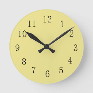 Light Khaki Yellow Kitchen Wall Clock