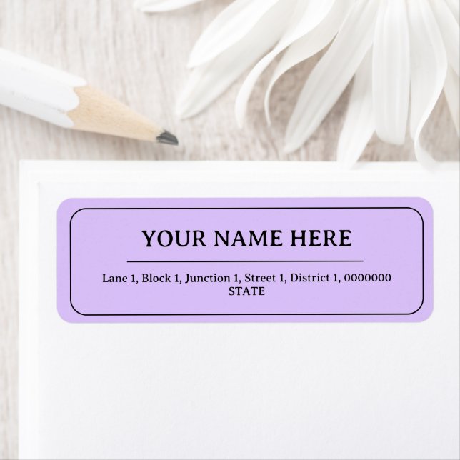 Light Lavender Simple Minimalist Name Address (Insitu)