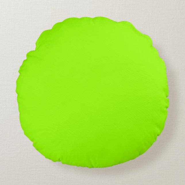 light Leaf yellow Green  solid plain colour Custom Round Pillow (Front)