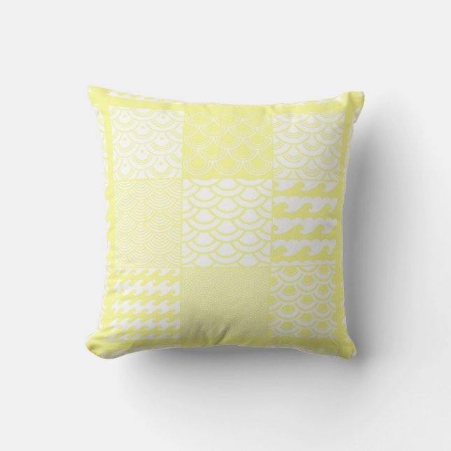 Light Lemon Reversible Throw Pillow (Front)