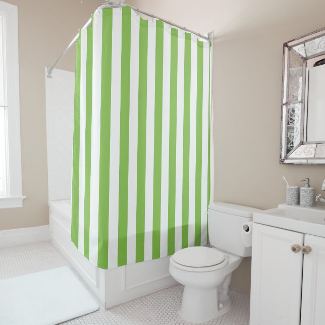 Light Lime Green and White Simple Striped  (In Situ)