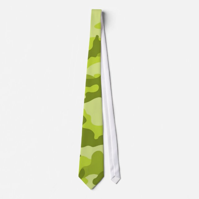 Light, Lime Green Camo, Camouflage Tie (Front)