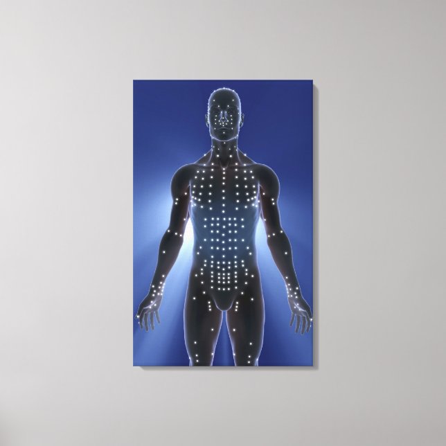 Light map of acupuncture points canvas print (Front)
