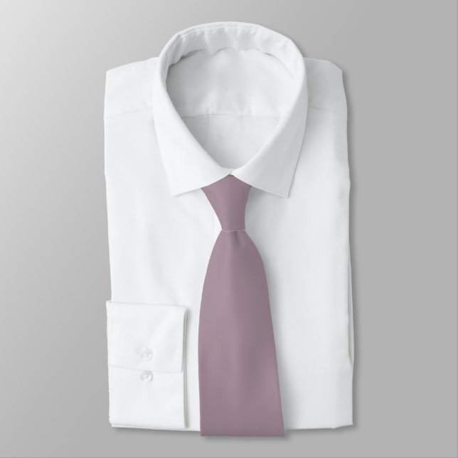 Light Mauve Chocolate Brown Purple Solid Colour    Tie (Tied)