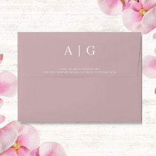 Light Mauve Pink Purple Wedding 5x7 Envelope