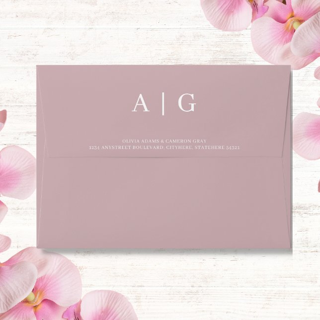 Light Mauve Pink Purple Wedding 5x7 Envelope (Creator Uploaded)