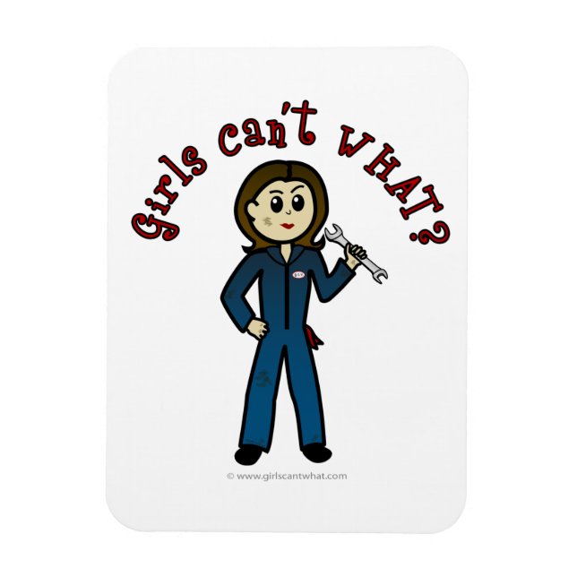 Light Mechanic Girl Magnet (Vertical)
