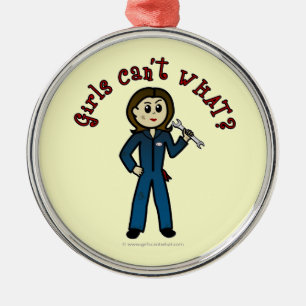 Light Mechanic Girl Metal Ornament