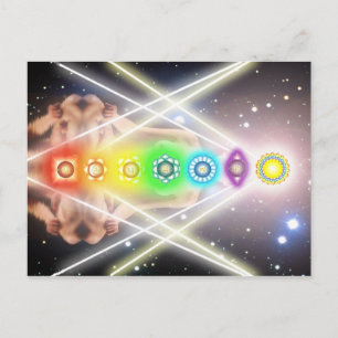 Light meditation chakra illumination postcard