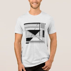 Light & Medium Gray Black Geometric Abstract Art  Tri-Blend Shirt