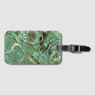 Light Milky Teal Marble Swirl Luggage Tag