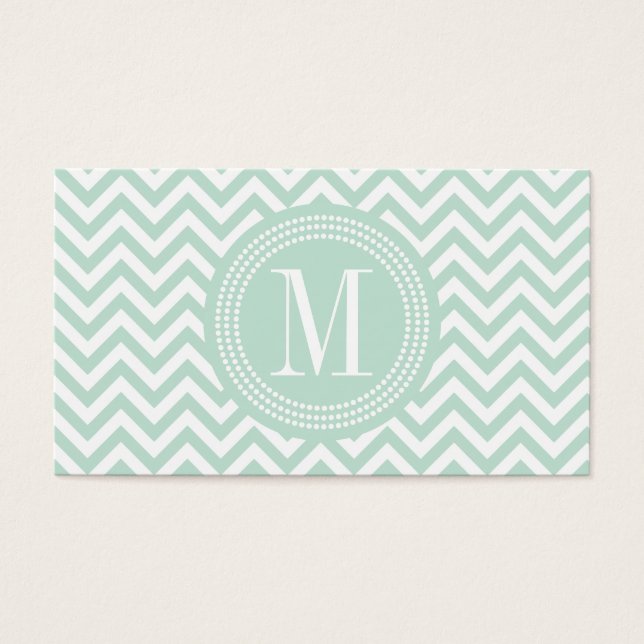 Light Mint Chevron Zigzag Personalized Monogram (Front)