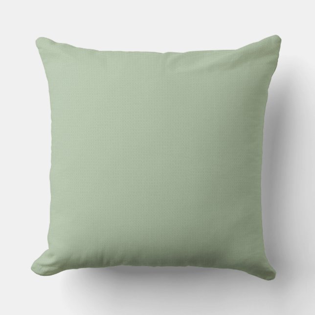Light Mint Green | Faux Burlap Texture Throw Pillow (Front)