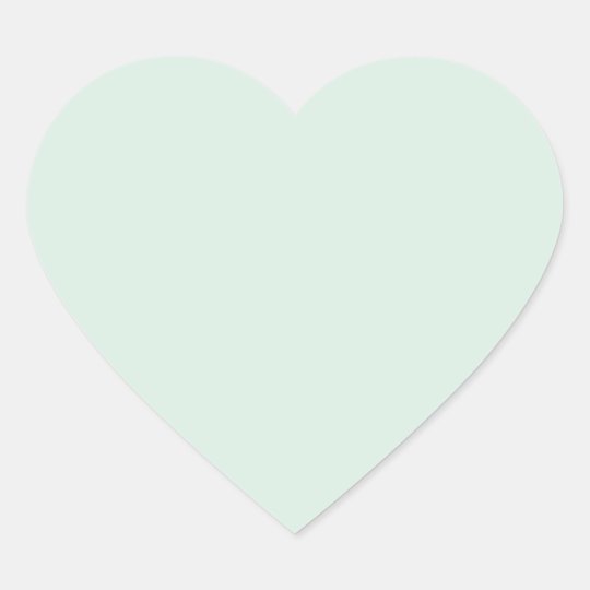 Light mint green heart stickers solid colour Zazzle.ca