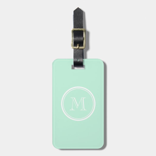 Light Mint Green High End Coloured Luggage Tag (Front Vertical)