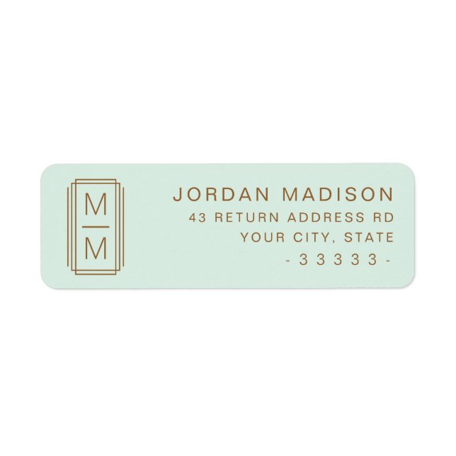 Light mint green monogram return address (Front)