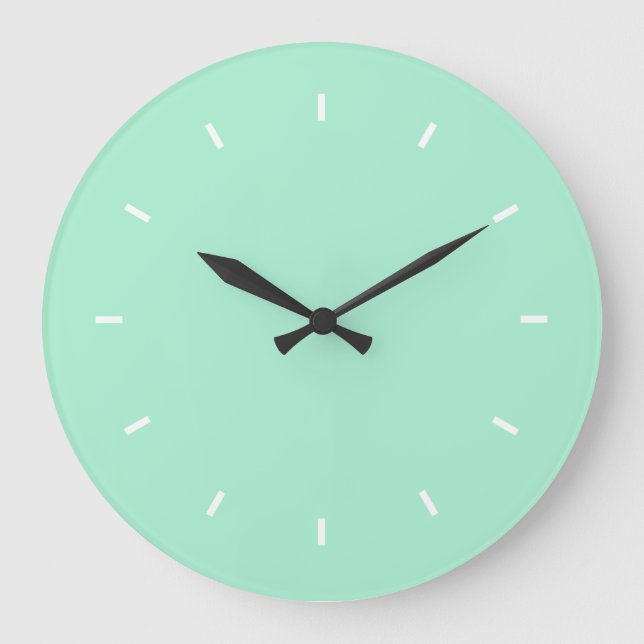 Light Mint Premium Colour Coordinating Large Clock (Front)