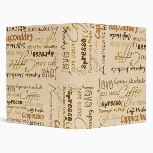 Light Mocha Coffee Drinks Binder