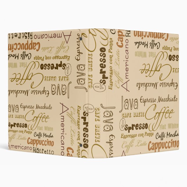 Light Mocha Coffee Drinks Binder (Background)