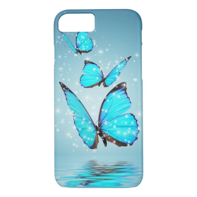 Light Modern 3 Blue Butterfly Case-Mate iPhone Case (Back)