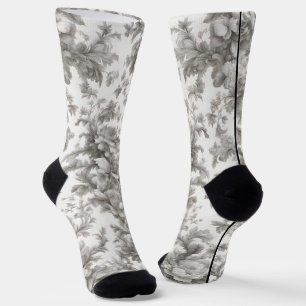Light Monochrome Marble Toile Crew Socks