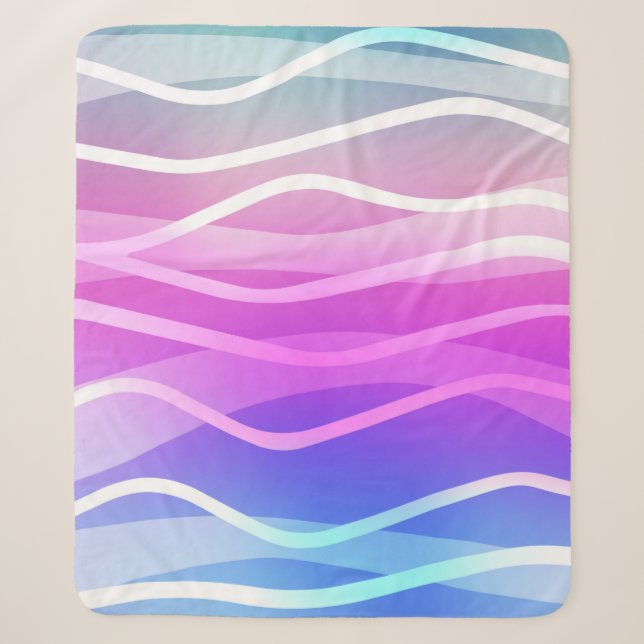 Light Multicolor, Rainbow layout with flat lines.  Sherpa Blanket (Front)