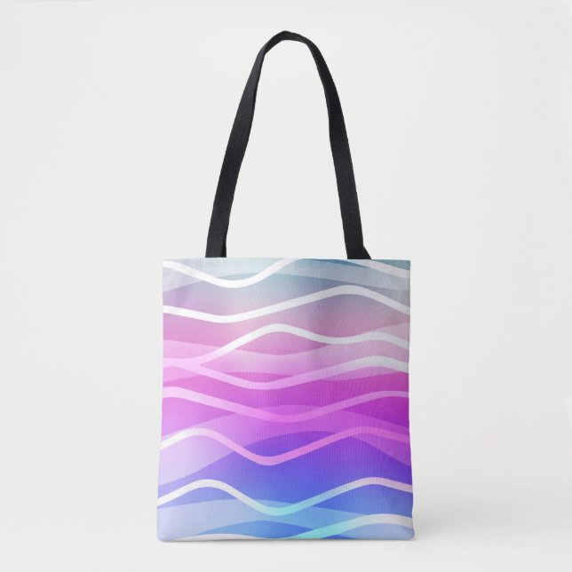Light Multicolor, Rainbow layout with flat lines.  Tote Bag (Front)