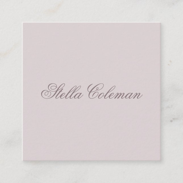 Light muted lavender minimalist professional square business card (Front)