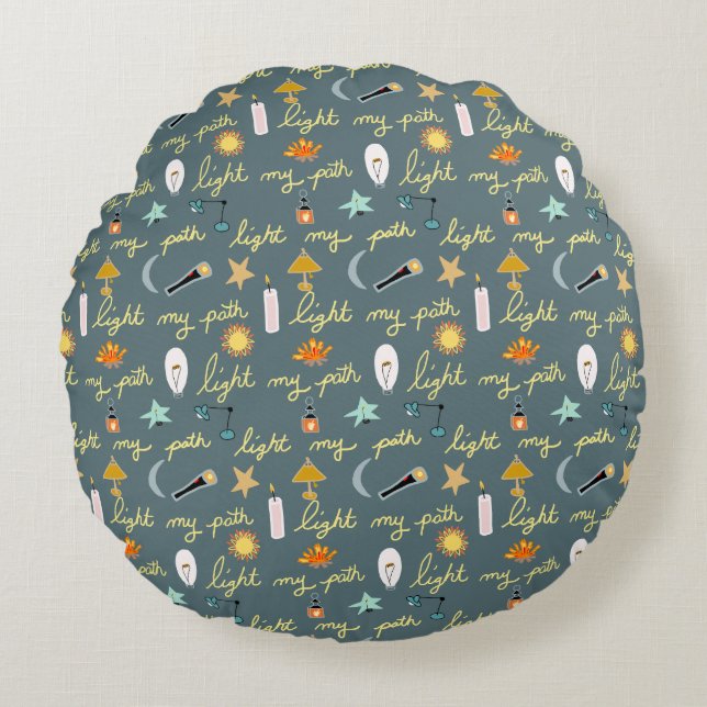Light My Path Round Pillow (Front)