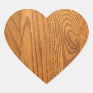 Light Natural Wood Grain Heart Sticker
