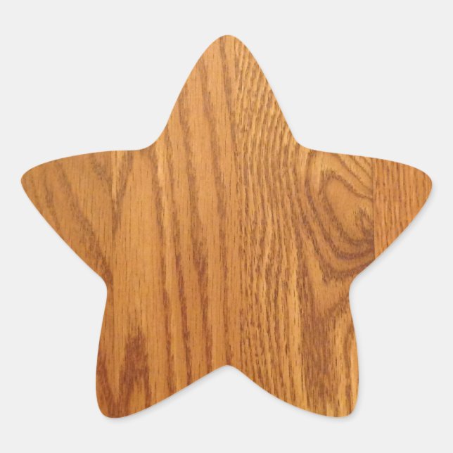 Light Natural Wood Grain Star Sticker (Front)
