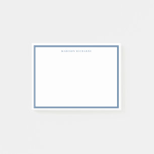 Light Navy Blue Border Basic Personalized  Post-it Notes