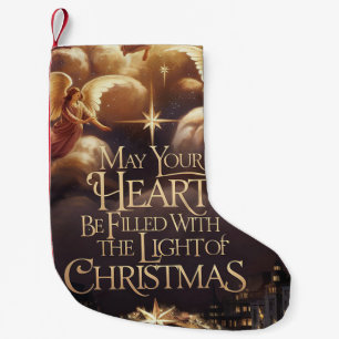 Light of Christmas Angelic Postcard Design Small Christmas Stocking