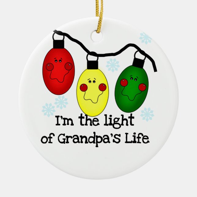 Light of Grandpa's Life Customized Ornament (Front)