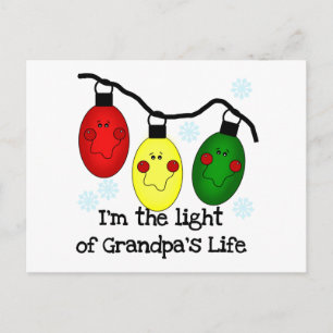 Light of Grandpa's Life Holiday Tshirts and Gifts Postcard
