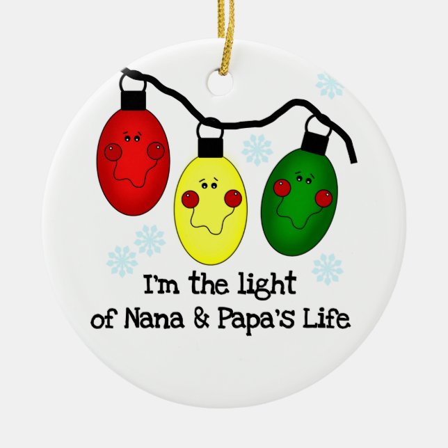 Light of Nana and Papa's Life Customized Ornament (Front)