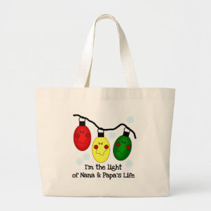 Light of Nana and Papa's Life Tshirts and Gifts Large Tote Bag